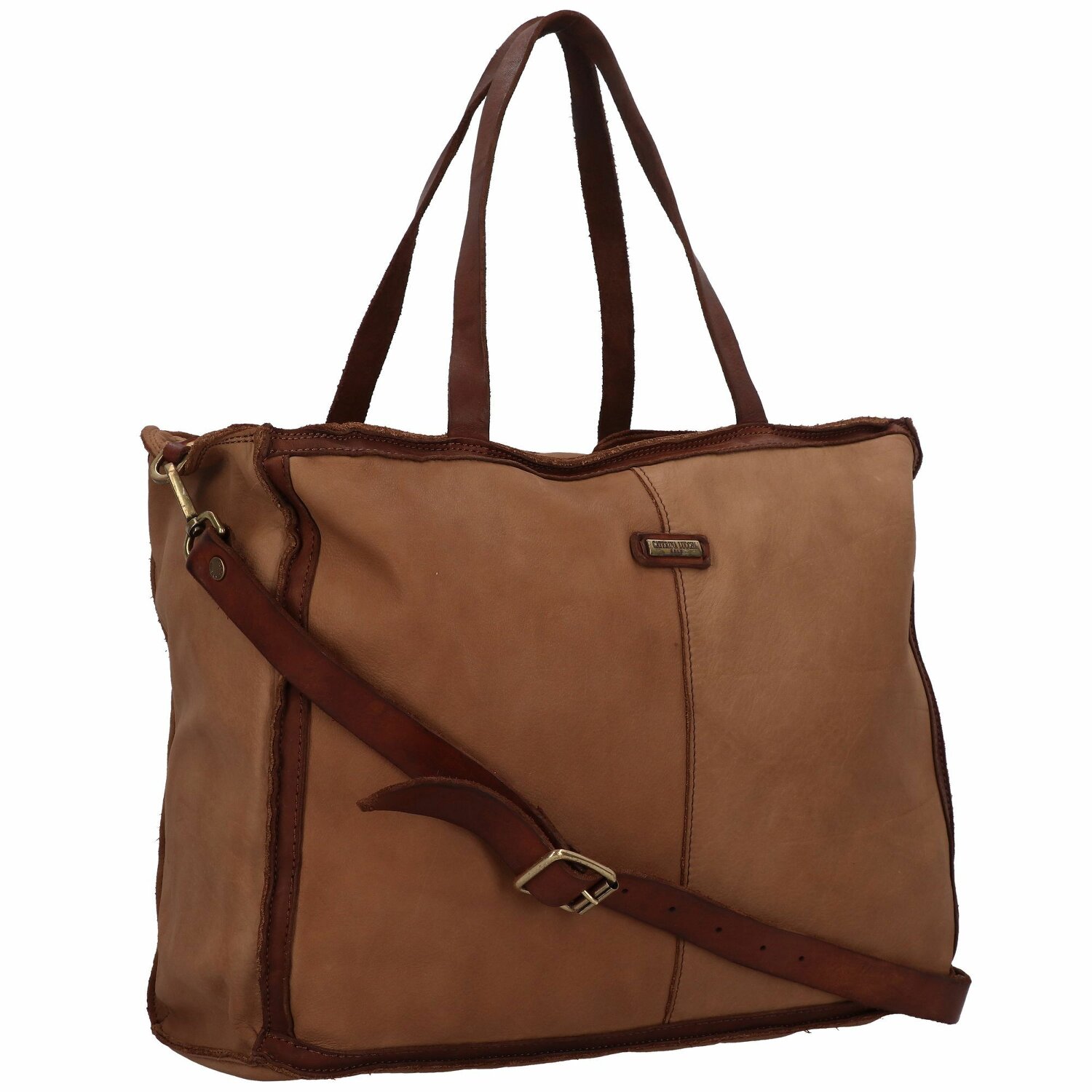 Caterina Lucchi Bolso shopper de cuero 38 cm cognac Maletas.es